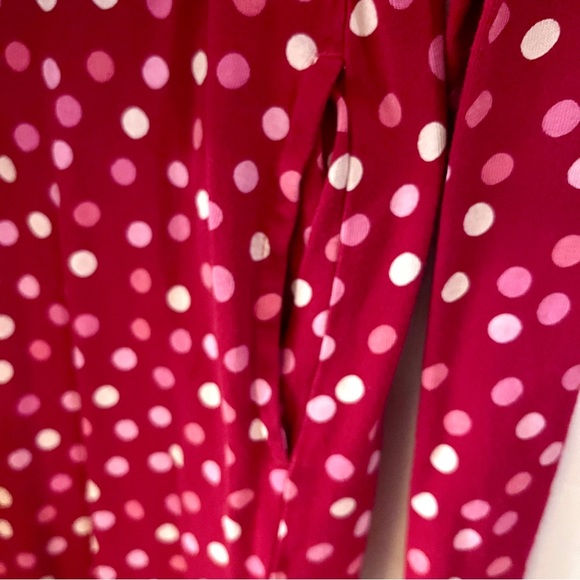 Girls Lands’ End red polkadot skater dress with side pockets - Picture 3 of 8